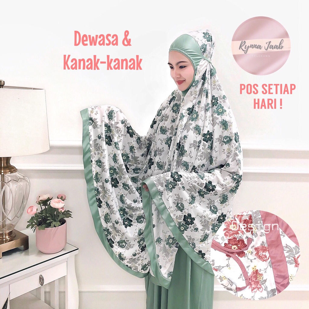 [SET IBU & ANAK] SALE HOT ITEM TELEKUNG CORAK PRINT / COTTON VISCOSE [FLORAL BUNGA PRINTED] DEWASA & KANAK-KANAK
