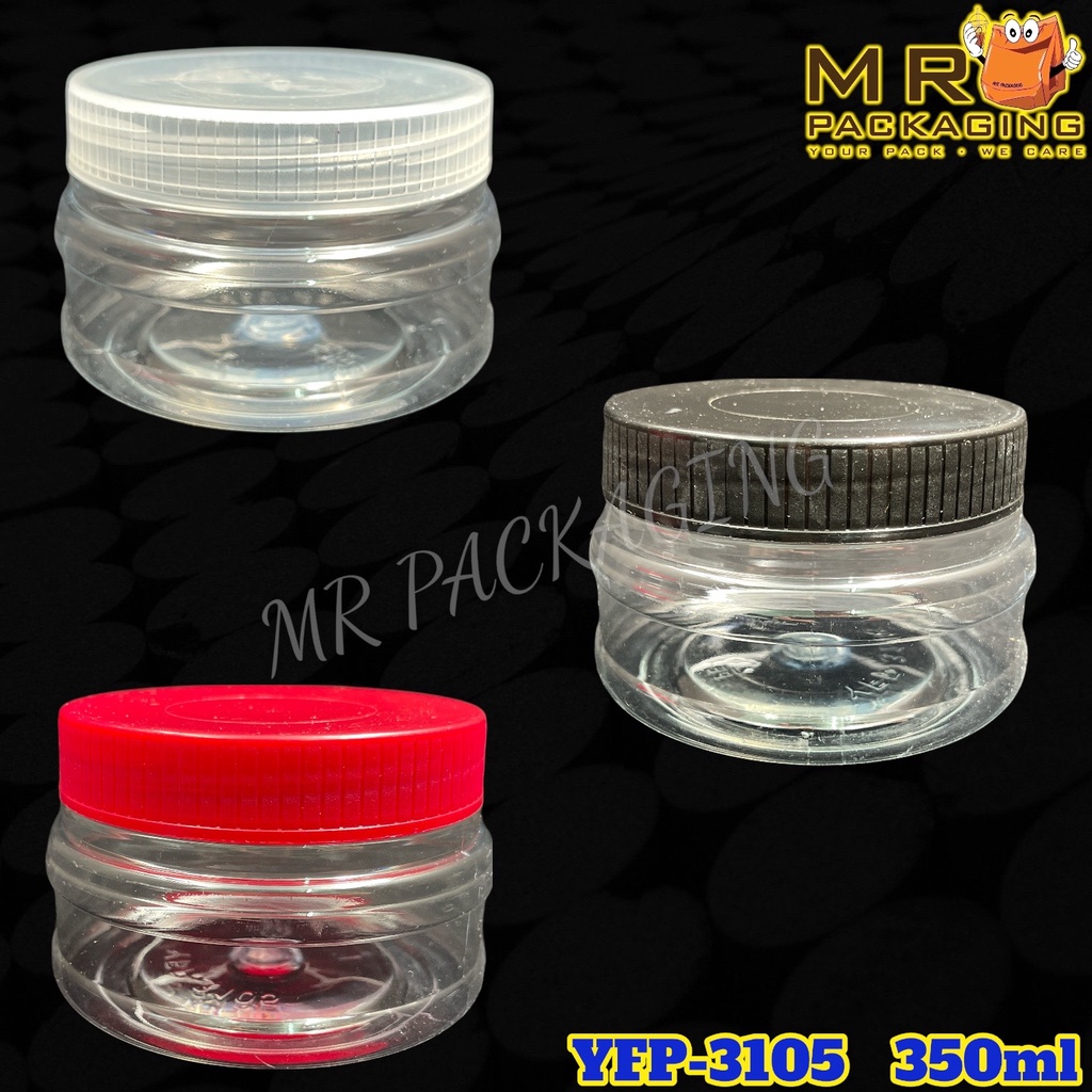 Balang Kuih Raya - 350ml PET Container [ 1set ] - Bekas Cookie Jar Balang Plastik Kosong Balang Biskut YFP 3105