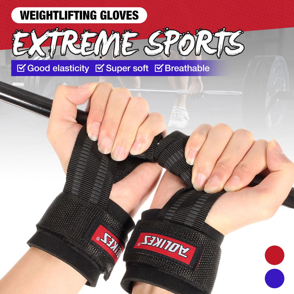 Weight lifting Gym Gloves Training Fitness Wrist Wrap Workout Exercise Sports LJ 
