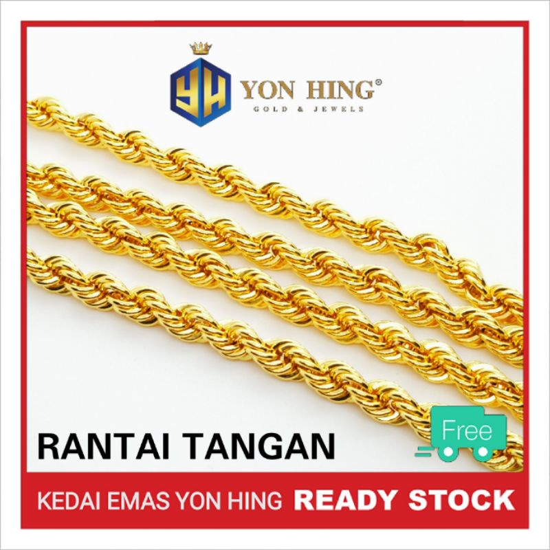 Rantai Tangan Pintal Kosong Emas 916 Shopee Malaysia