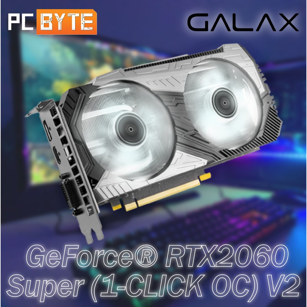 GALAX NVIDIA GeForce RTX 2060 Super [1-Click OC] V2 8GB GDDR6 Graphic ...