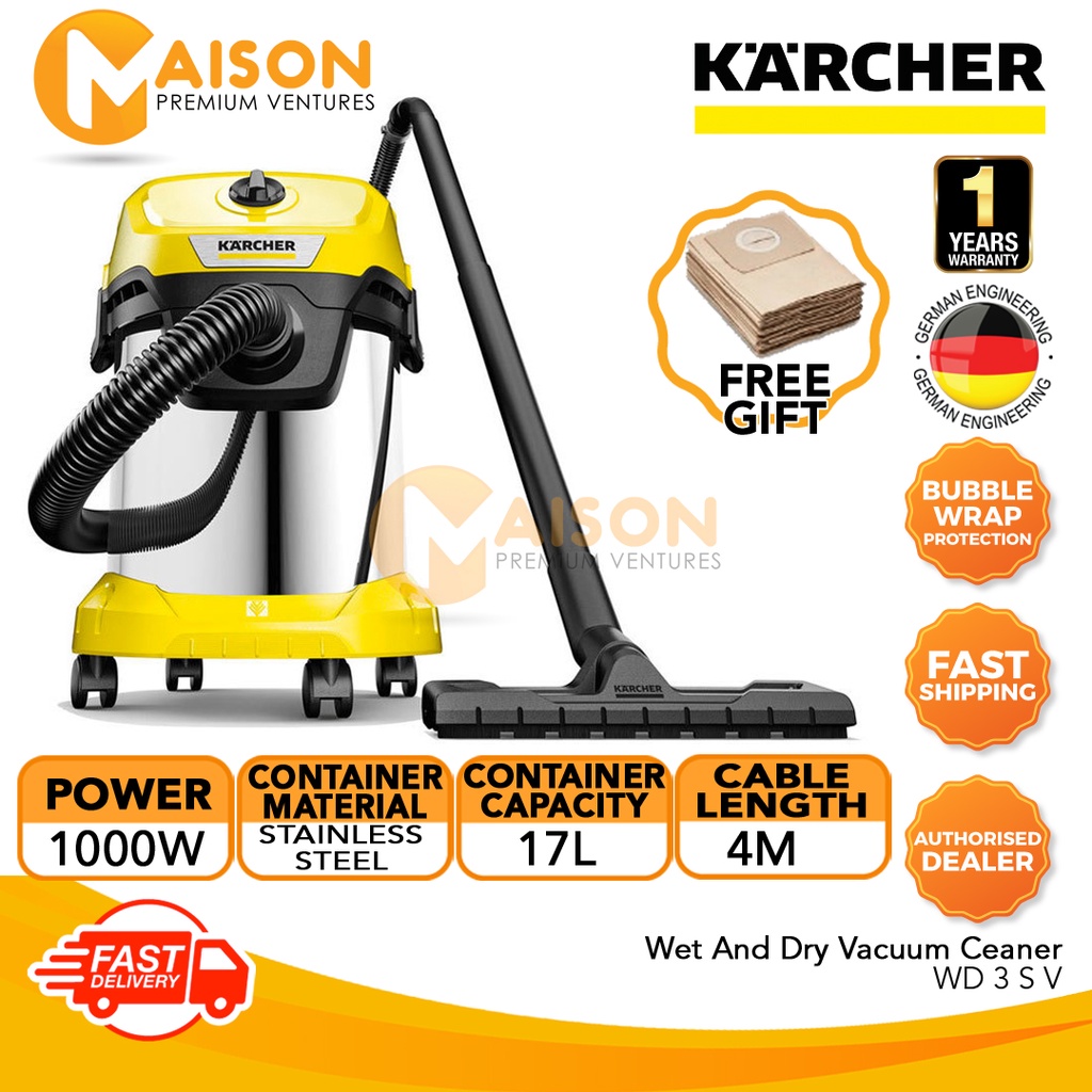 [Sales] Karcher 3 In 1 Vacuum Cleaner WD 3 S V (New Model) | Shopee ...