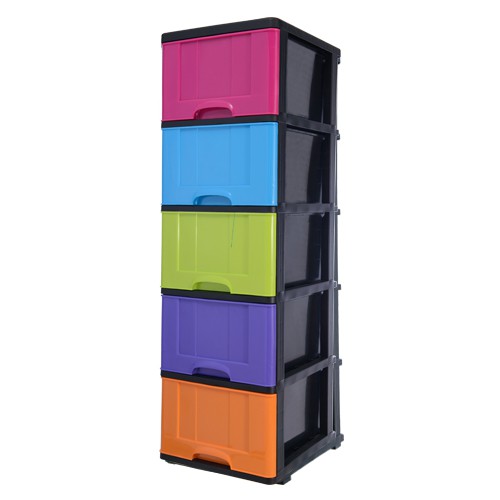 Century 5 Tier Plastic Drawer Cabinet Storage Cabinet Multi