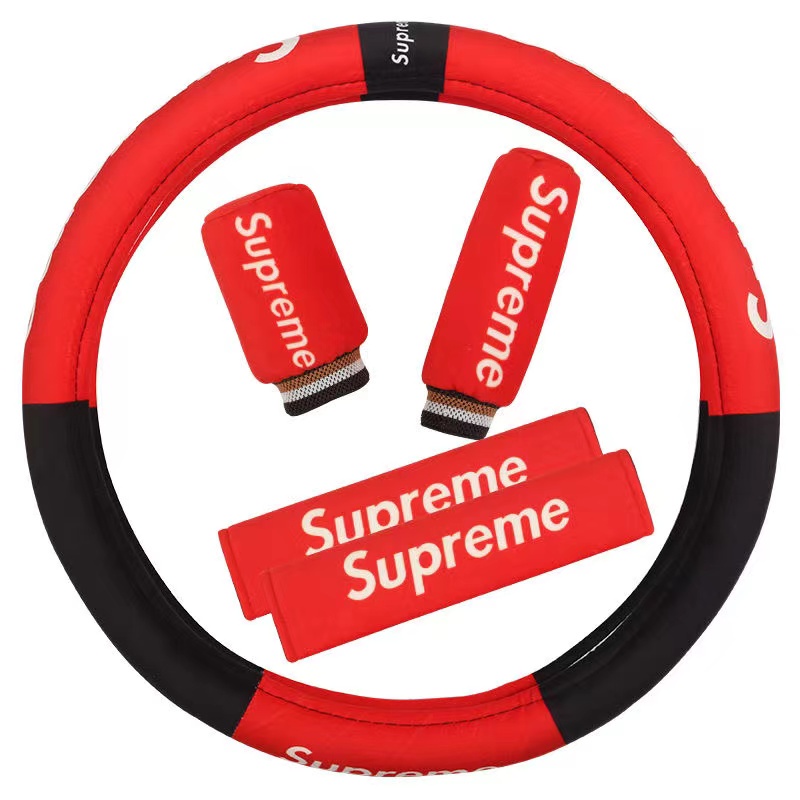 Street Wear Personalized supreme Handbrake Gear Cover Lever Set Car Decoration Shoulder Steering Wheel Full Products Interior Accessories