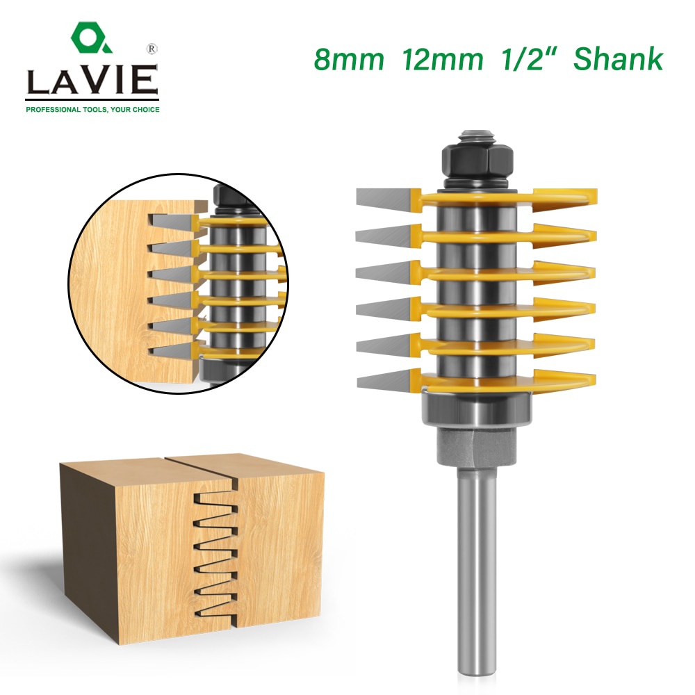 Quality Durable LAVIE 1pc 8mm 12mm 1/2" Shank New 2 Teeth Adjustable Finger Joint Router Bit Tenon Cutter Industrial ... - Image 5
