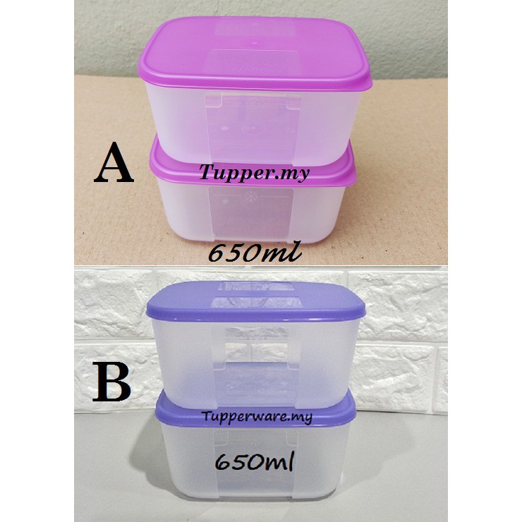 Tupperware Set of 2 Freezer Mates Mini Containers 4 Ounces Purple