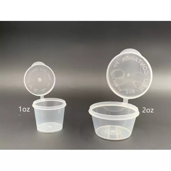 Ready Stock 1oz 2oz Plastic Container 10pcs Round Disposable Food Container Bekas Sauce Sos Kecil