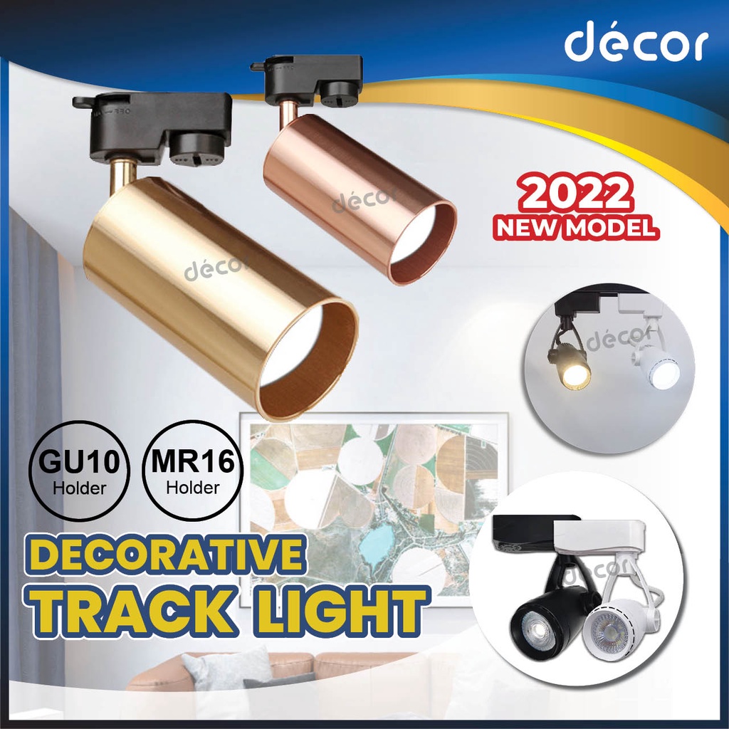 Track Light Lampu Track Light Gold Indoor Spotlight Holder GU10 MR16 ...