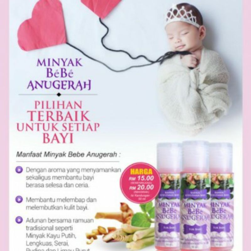 Minyak Bebe Anugerah ( Minyak Telon )  Untuk Kembung Perut Baby 