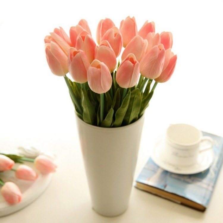 1PC 34CM Tulip Artificial Flower Wedding decoration hand flowers bouquet of bridal Home decorative flower bunga hiasan