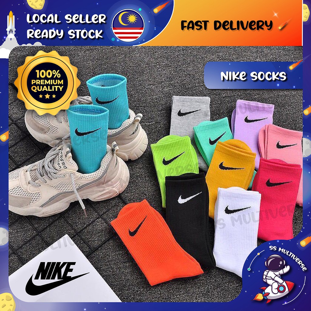 [Hot Sales] Nike Socks Long Quality Cotton Colourful Dri-Fit Fashion Sports Men Women Lelaki Wanita Stockin man stokin