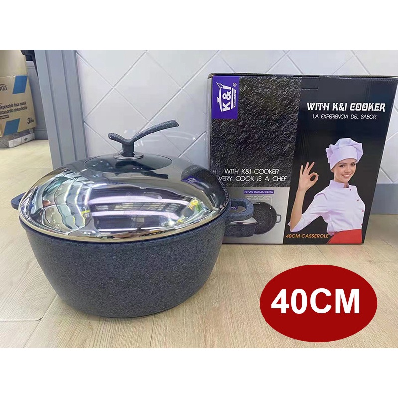 K&I GERMANY Set Periuk Batu Periuk Rendang 40cm Original Casserole