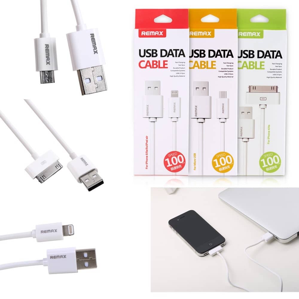 Remax White Usb Data Micro Usb Type C Ip Cable Shopee Malaysia