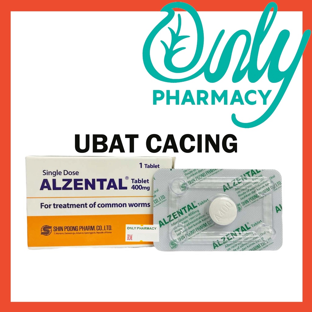 Alzental Ubat Cacing Dewasa Deworm 1 tablet (Similar to Zentel Tab