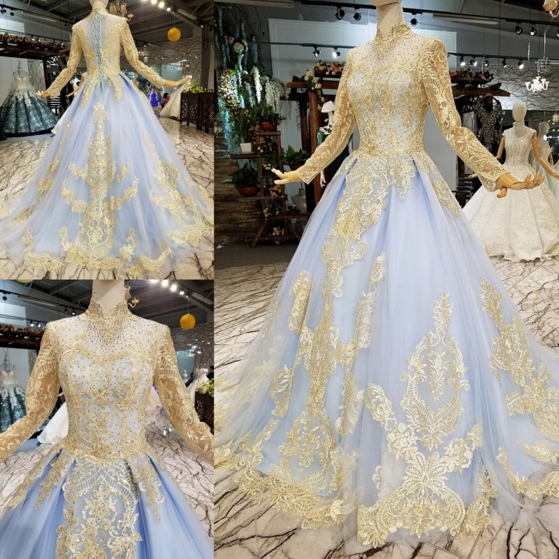 dress pengantin baby blue