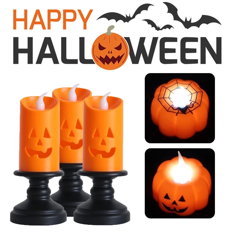 Halloween Pumpkin Ghost Lantern /Festival Decoration Props LED Electronic Candle Light /Party Supplies Luminous Night Light