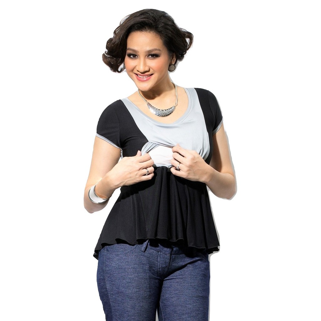 peplum nursing top