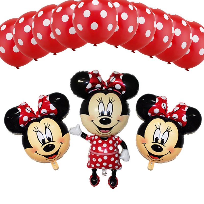 Mickey Minnie Mouse Birthday Party Decoration Air Balloons Set