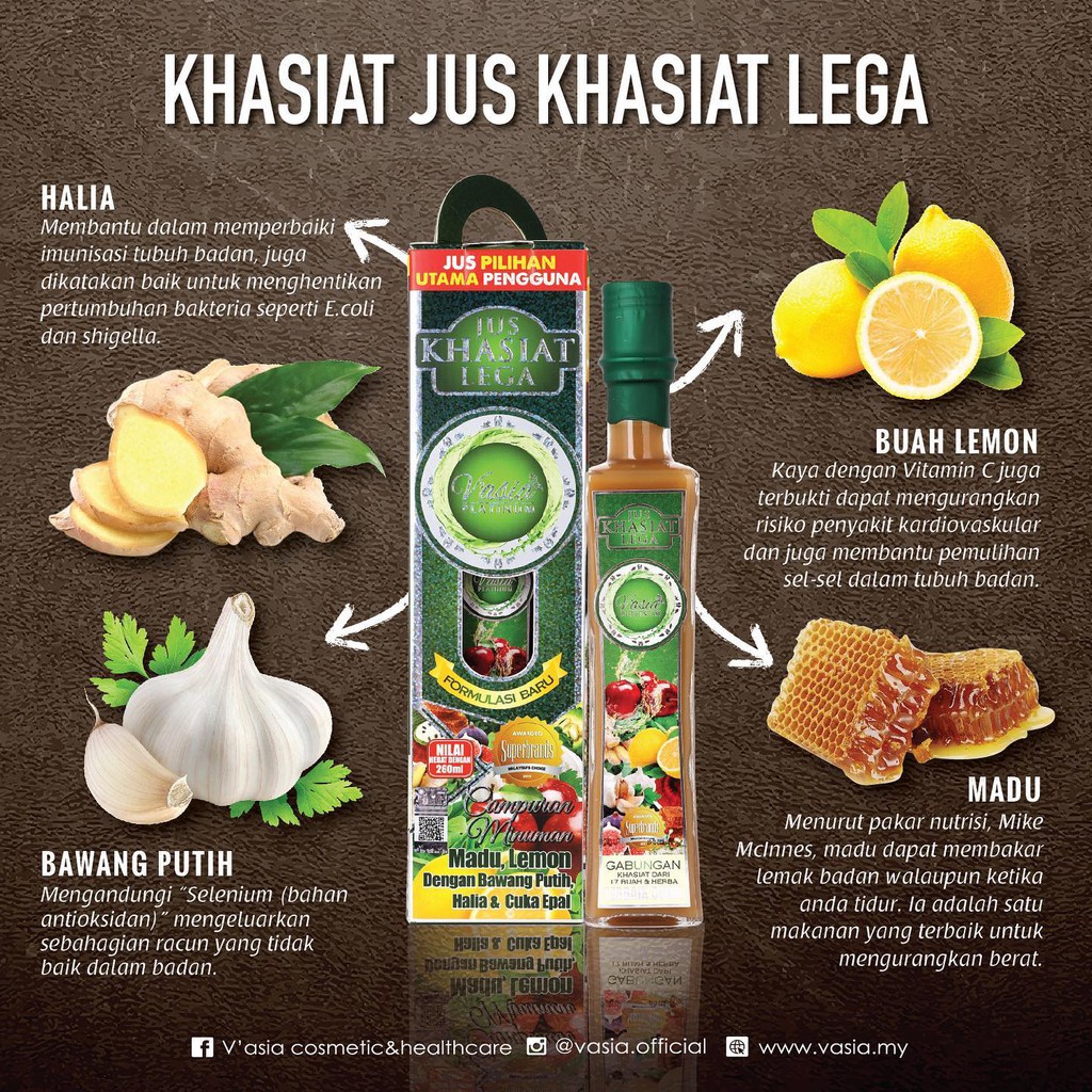 Jus Khasiat Lega V Asia Original Shopee Malaysia