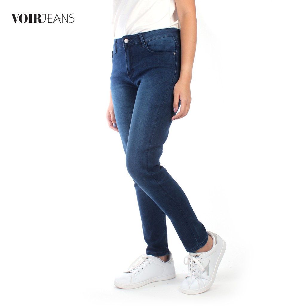 Voir Women S 305 Medium Rise Waist Relax Slim Cut Jeans Vj3366 B Shopee Malaysia