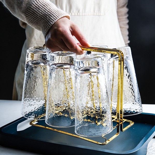 EHONGHONG Iron Cup Stand Holder Wine Glass Organizer Rack Kitchen