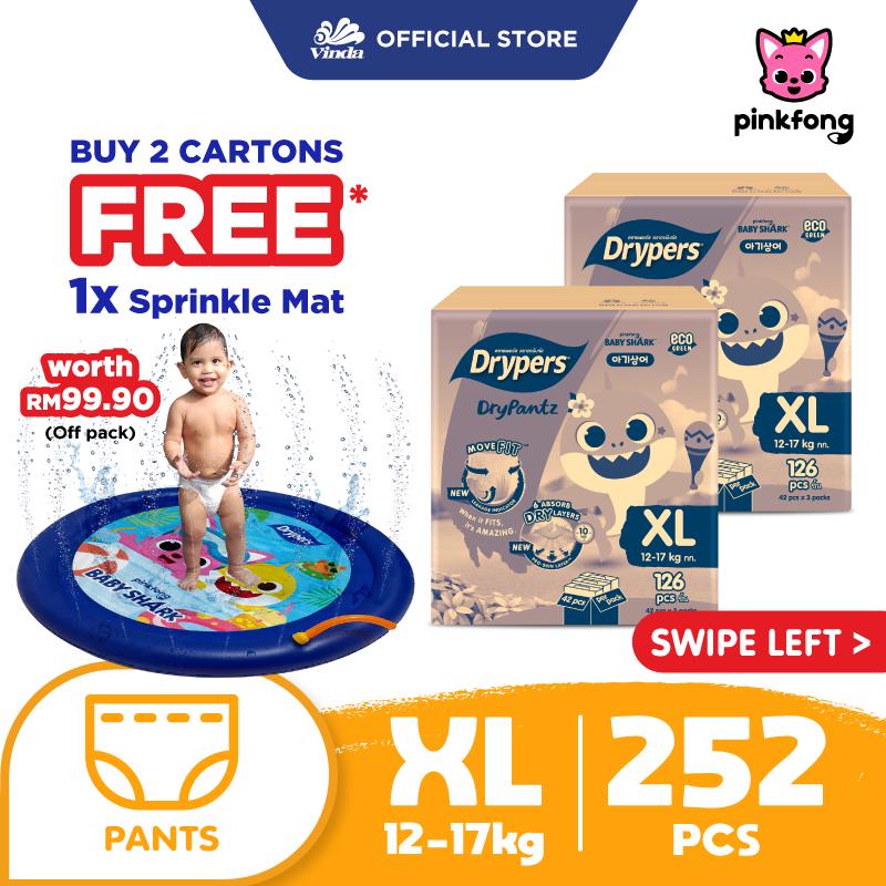 Drypers Drypantz Pinkfong Limited Edition Box (XL 126pcs)x2 FREE Drypers Sprinkle Mat #2
