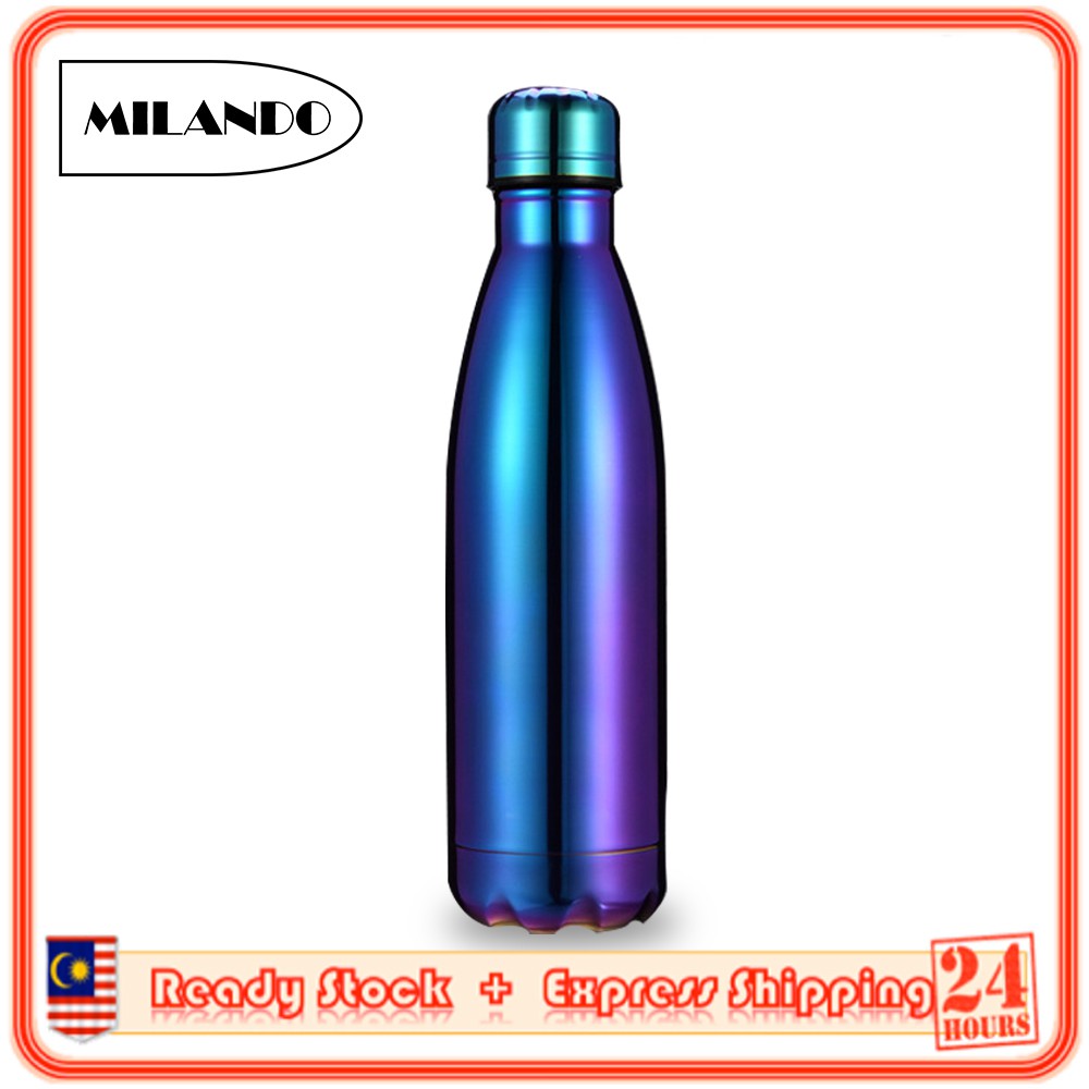 (500ml) MILANDO Stainless Steel Vacuum Insulated Water Bottle Sports Fitness Flask Bottle (Type 6)