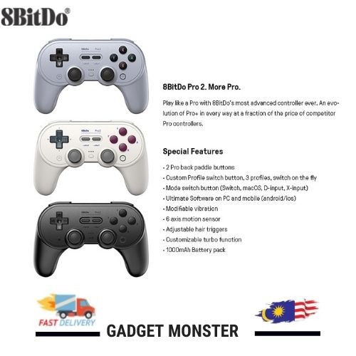 8bitdo Pro 2 Bluetooth Controller For Switch Pc Mac Os Android 8bitdo Sn30 Shopee Malaysia