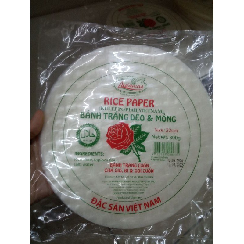 300gram Vietnam Rice Paper Halal Kulit Popia Vietnam 16cm 22cm Shopee Malaysia