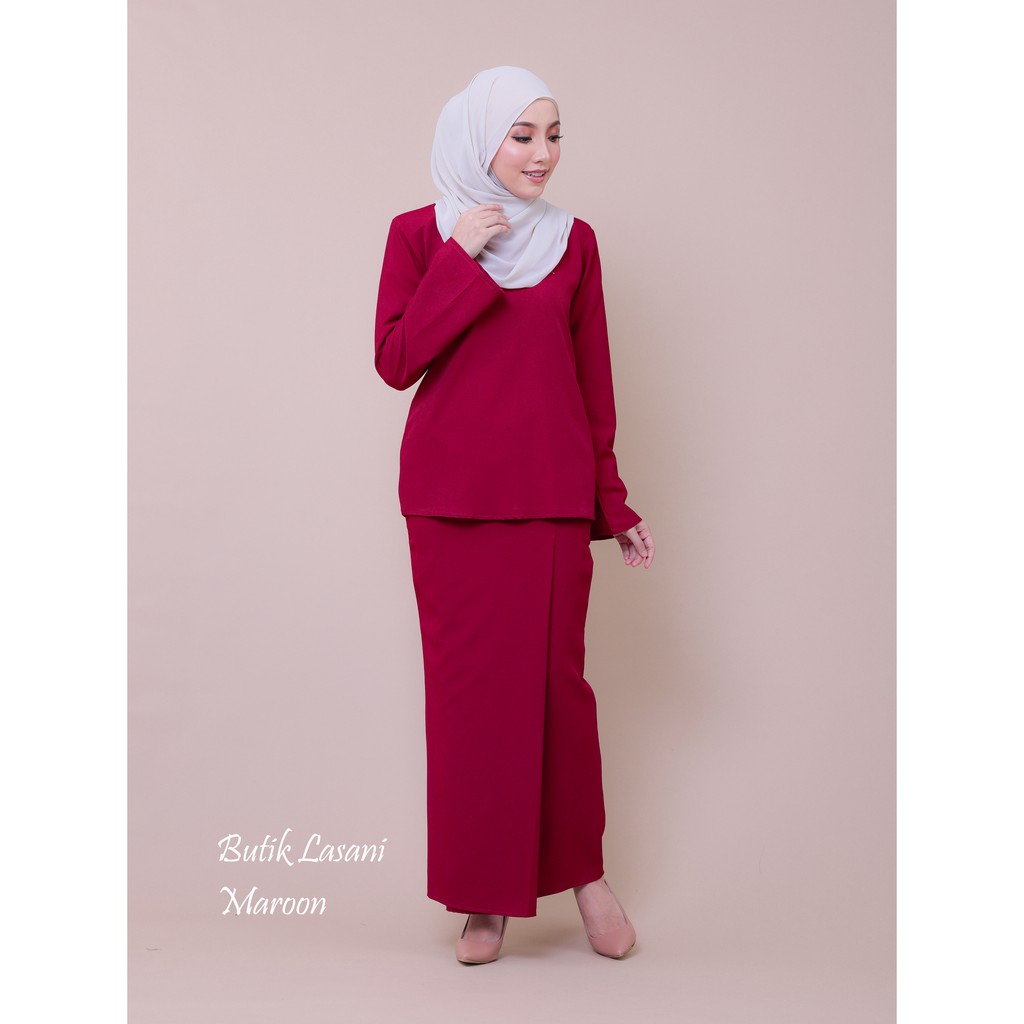 BAJU KURUNG KEDAH MODEN MINI KURUNG BAJU RAYA PLAIN IRONLESS KAIN 