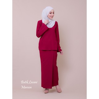 BAJU KURUNG KEDAH MODEN MINI KURUNG BAJU RAYA PLAIN IRONLESS KAIN 