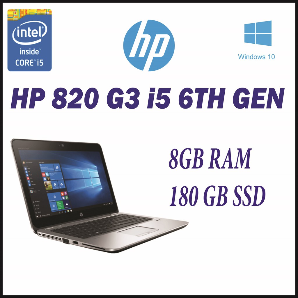 Hp Elitebook 820 G3 I5 6th Gen 8gb Ram180gb Ssdwin 10 Pro Free Bag Shopee Malaysia 1914