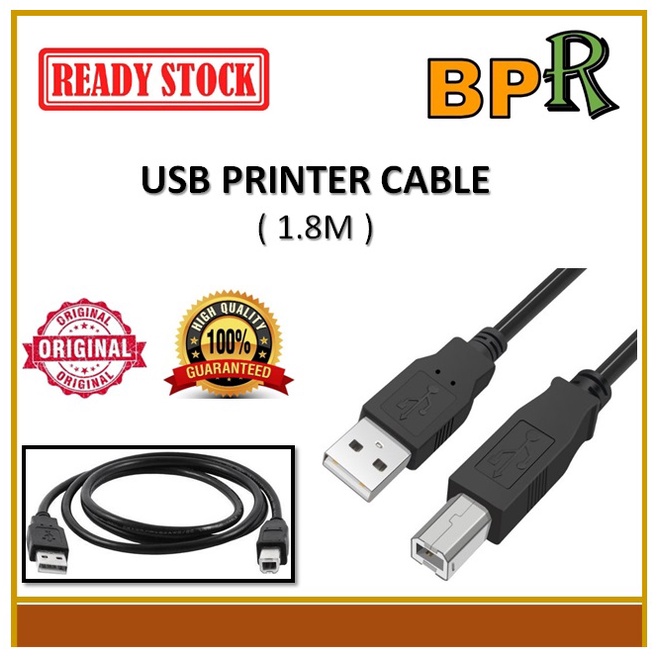 USB Printer Cable 1.8M Type A Male to Type B Male for Canon/ Epson/ HP