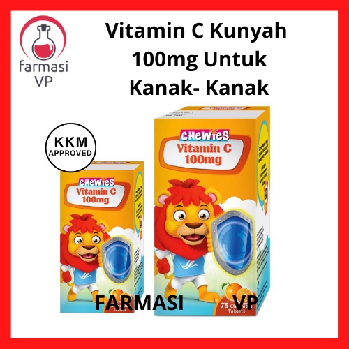 Vitamin C Kunyah Kanak-Kanak Chewies Vitamin C 100mg Vitamin C untuk ...