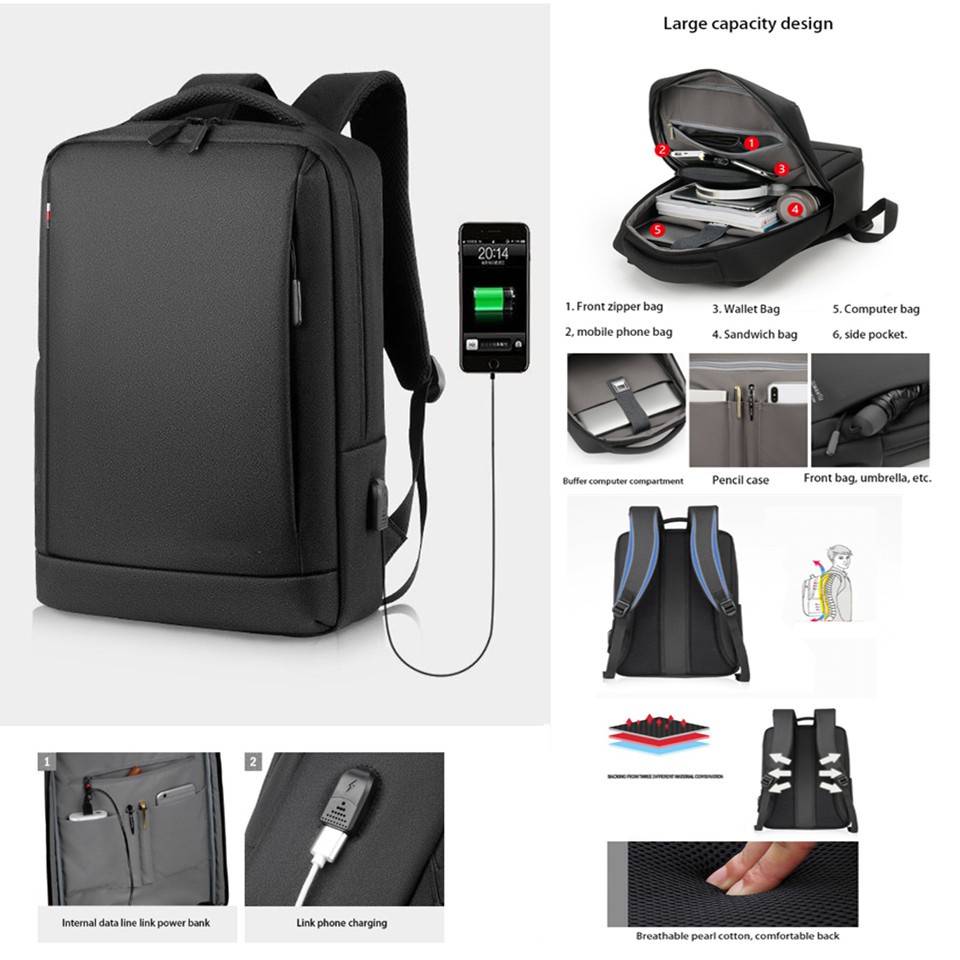 Waterproof Business Laptop Bag Backpack Computer Bag College bagpack