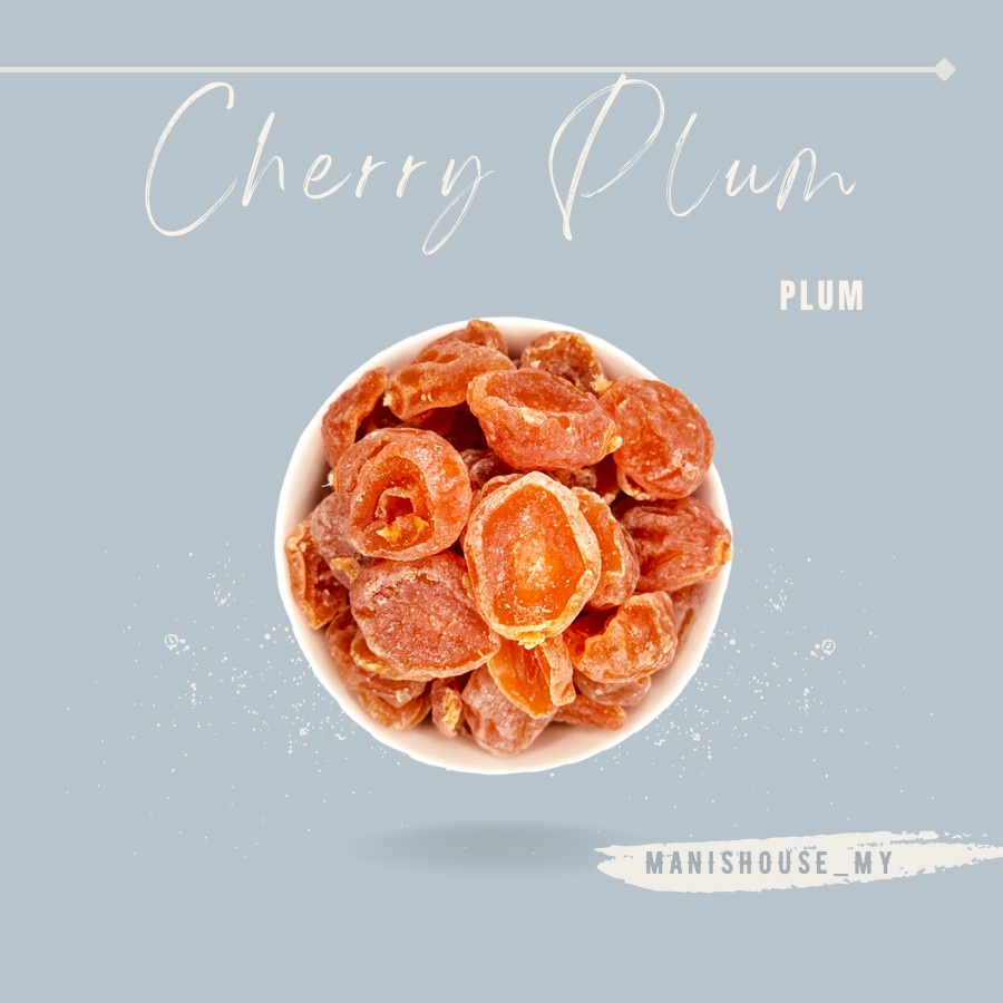 Dried Cherry Plum Seedless Asam Manis Kering Ceri Merah Kuning 100g