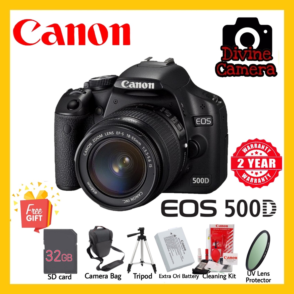 Canon EOS 500D Digital SLR Kit w/EF-S 18-55mm f/3.5-5.6 IS Lens(pre own ...
