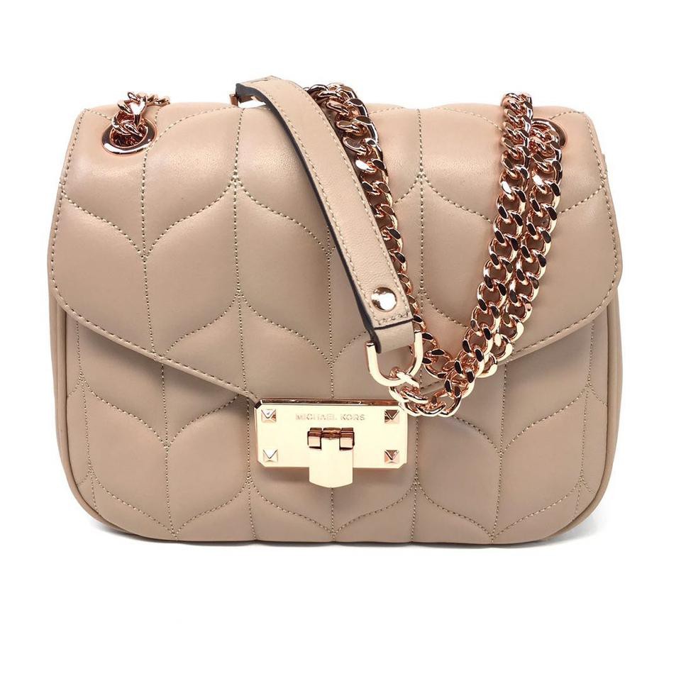 MICHAEL KORS PEYTON LARGE CONVERTIBLE OYSTER QUILTED LEATHER SHOULDER