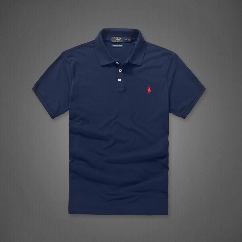 shopee: Hight Quality Ready Stock New Arrival 100% Cotton Ralph Lauren_Polo Hot Sale Short-sleeved T-shirt Stripe POLO Shirt Men's Lapel T-shirt Embroidered Shirt Polo Men's Clothing Rainbow color (0:1:color_family:Deep Blue;:::)