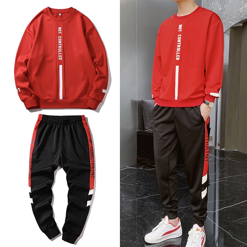 men's round neck tracksuit