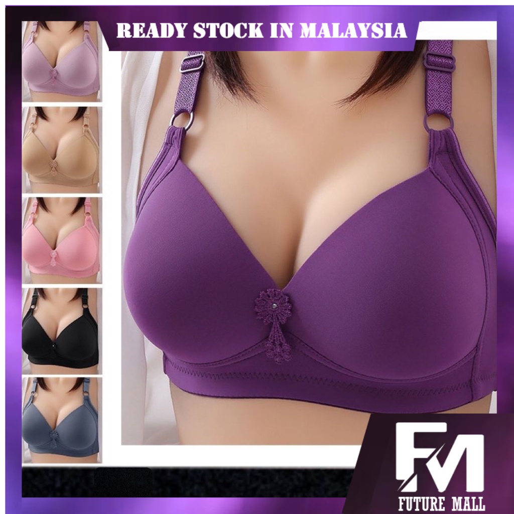 Bra Plus Size Wireless Full Cup Women Bra Baju Dalam Wanita Plus Size Tanpa Dawai Cup Penuh