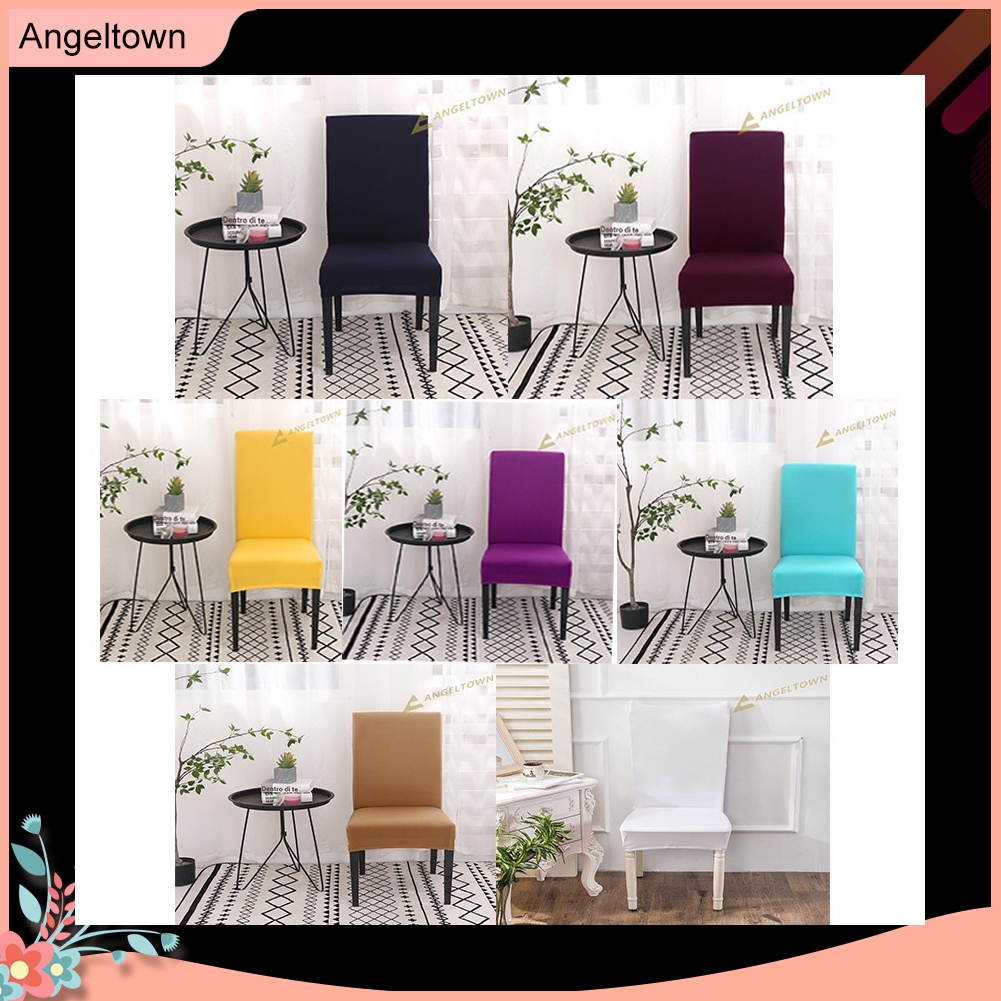 ლ ლ Pure Color Thin Stretch Chair Covers Shopee Malaysia