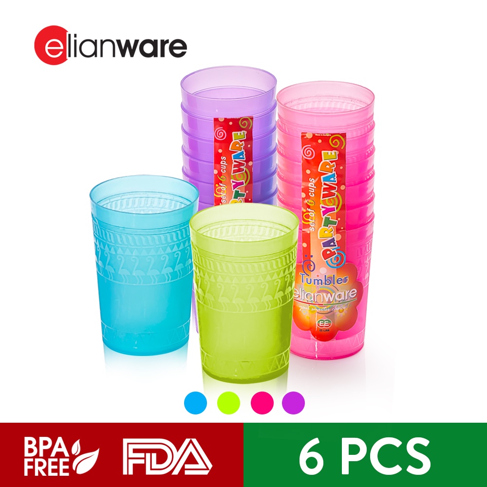 Elianware (200ml) BPA FREE Plastic Party Kids Cup Cawan(6Pcs)