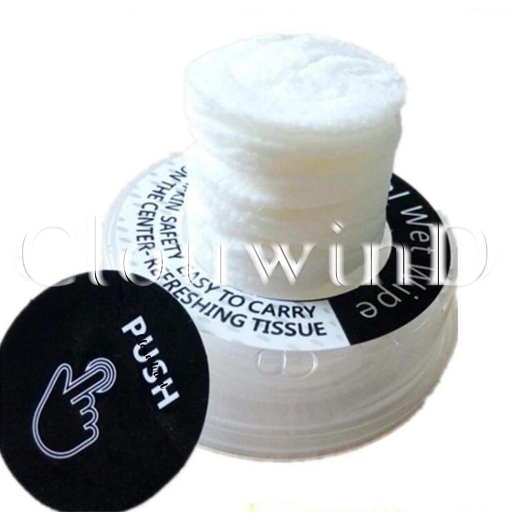 100 Natural Wet Tissue Mini Disposable Push Down Cleaning Magical Wet