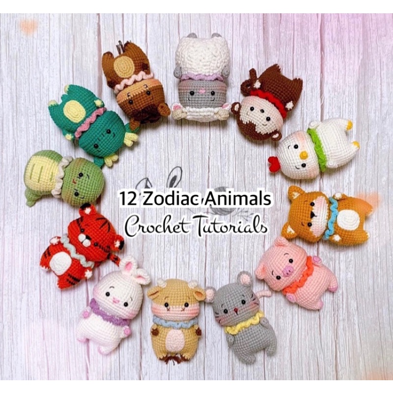 [EPattern]Amigurumi Crochet Tutorial {12 Zodiac Animals Crochet Pattern