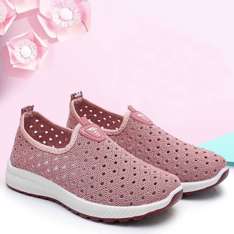 [Fashion · Net Shoes] Net shoes women's old Beijing cloth shoes women's shoes breathable hollow mesh casual sports shoes women's middle-aged and elderly mother shoes