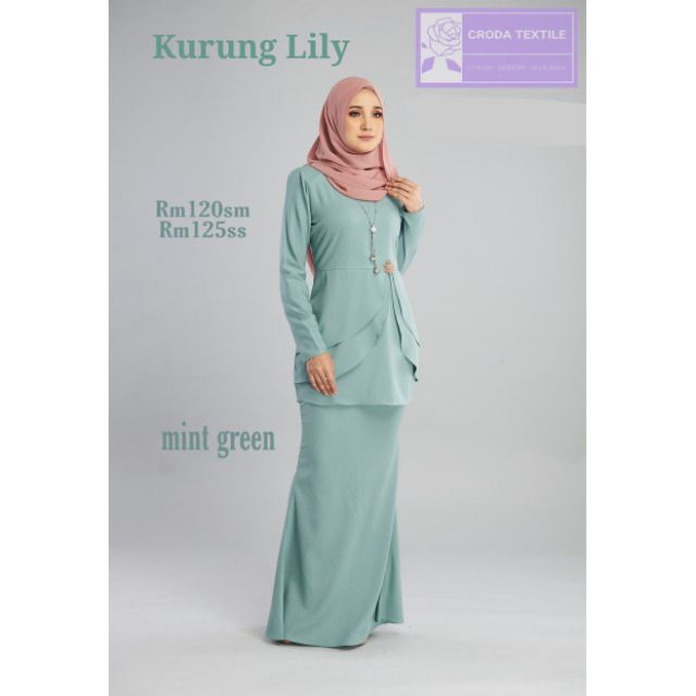 Baju raya hijau mint