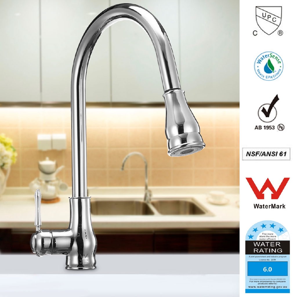 Wels Swivel Kitchen Faucet Pull Out Sprayer Laundry Sink Basin