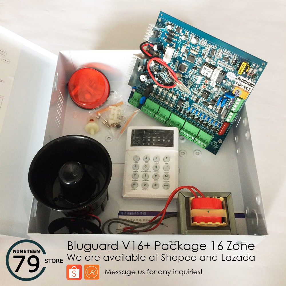 Bluguard V16+ Package 16 Zone Alarm System Voice Shopee Malaysia