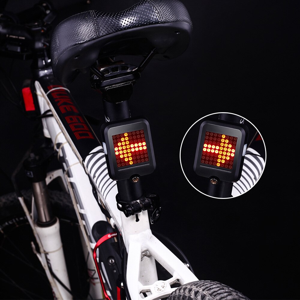 64 LED Intelligent Bicycle Tail Light Red Laser Cycling